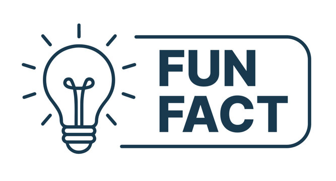 Fun fact lightbulb vector graphic featuring a bright idea symbol combined with a banner label, designed for educational materials, informative content, trivia highlights, learning platforms, and