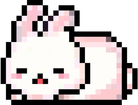 Cute rabbit 8bit pixel art