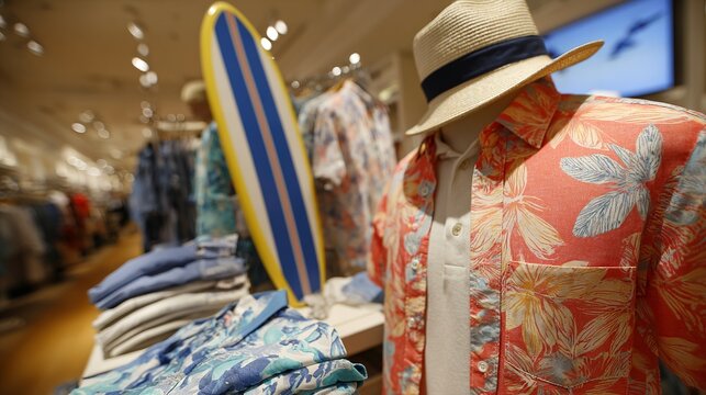 Store displays summer gear for vacationers.