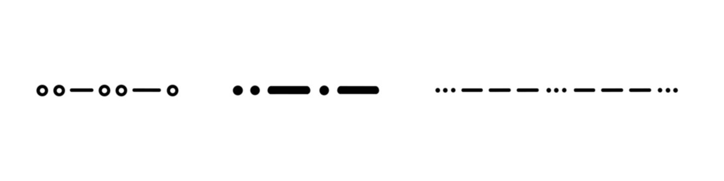 Morse code sequences with dots and dashes on a white background