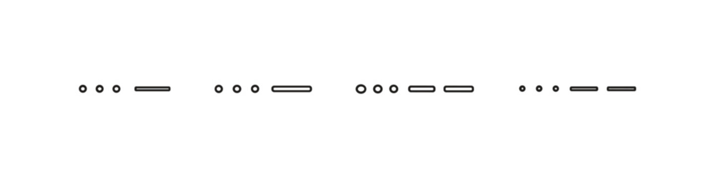 Morse code dots and dashes sequence on a white background for communication