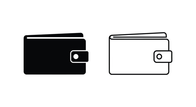 black and white wallets with a clasp Vector