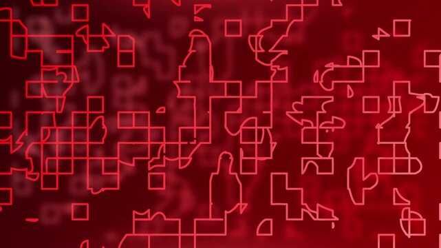 Red background with abstract grid pattern overlayed. Suitable for elegant, modern, and minimalist design projects and presentations.