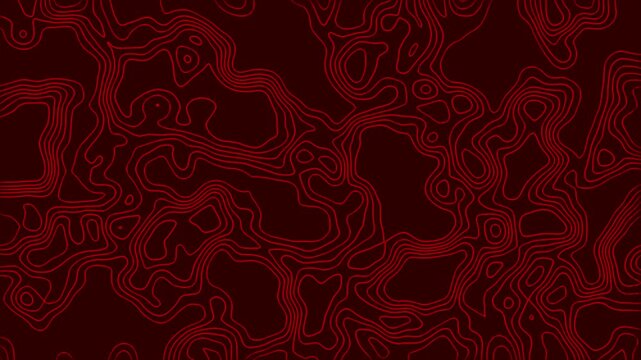 Red topographic contour map with faint lines for geography textbooks, educational presentations, cartography projects, and environmental reports.	