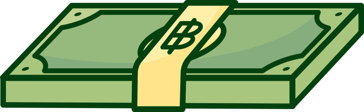 Bundled baht money stack vector