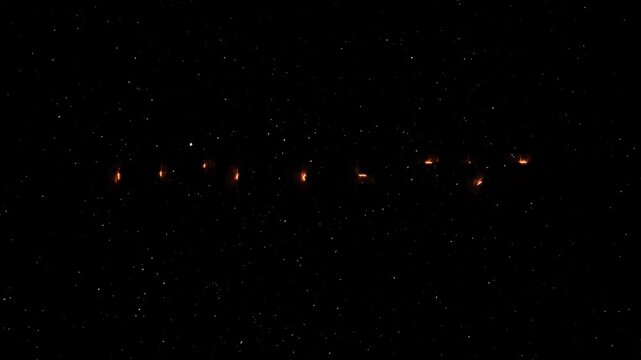 Click Here Text Neon Reveal Animation With Fire Effect - Glowing Word