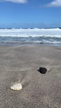 Two stones on the beach empty near the Le Meridien Ile Maurice, 
Mauritius