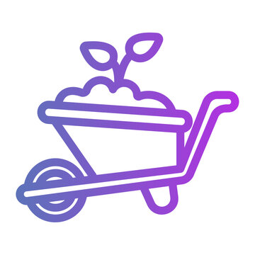 Whell barrow Line Gradient Icon