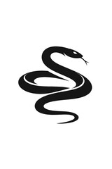 Fototapeta premium Sleek black stylized snake logo design vector art, tongue flicking, ideal for modern branding, reptile enthusiasts, or mystic themes, offering a powerful, elegant, and timeless visual for strength, wi