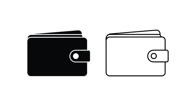 black and white wallets with snap closure Vector