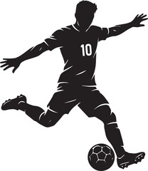 Naklejka premium Soccer Player Kicking Football Silhouette 