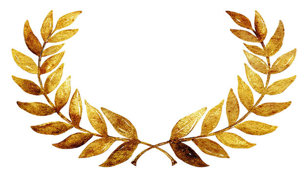 Golden leaves form a half-circle on a stark black background. Simple, elegant, and classical