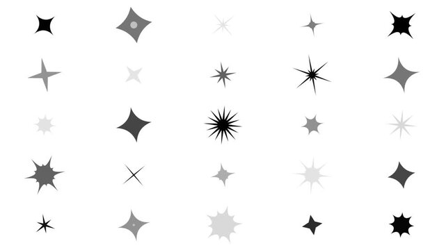 A Diverse Array of Sparkle and Starburst Graphic Elements for Creative Digital Design and Illustration Projects
