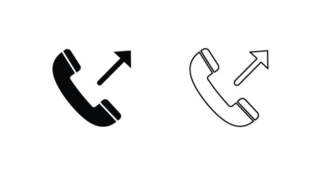 a black and white phone icon with an arrow pointing up Vector