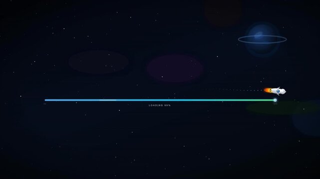 rocket loading screen motion graphic animation