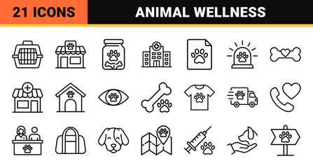 Obraz premium Pet Veterinary Care and Animal Wellness Minimalist Monoline Geometric Line Art for Commercial Stock Design and Digital Interface Use