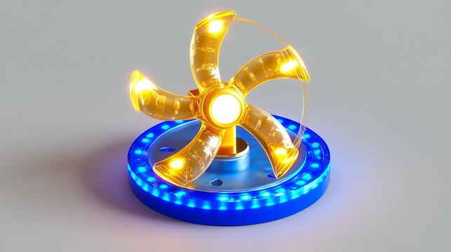 Illuminated Fidget Spinner on Blue LED Ring - A Captivating Display.