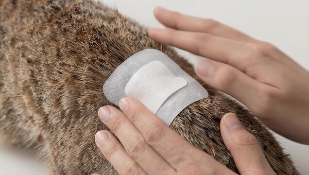 Caring for a Cat's Wound with Bandage Application Technique
