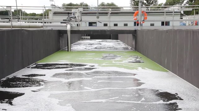 Industrial Sewage Treatment Facility - View of Wastewater Management Infrastructure