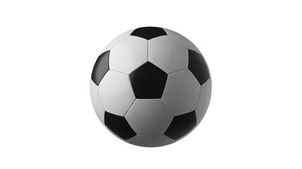 Naklejka premium Soccer ball in classic black and white leather texture for sports