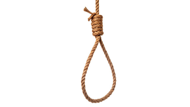 Rope Noose Hanging Knot isolated on transparent background cut out