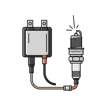 Spark plug and ignition coil.