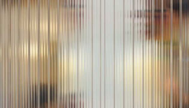 A close-up of vertical glass panels with a translucent, textured surface, creating a soft, diffused light effect.