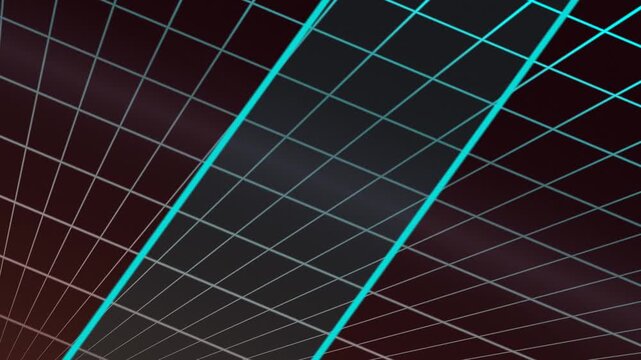 A dark grid with a teal outline of a shape, possibly a graph or data visualization