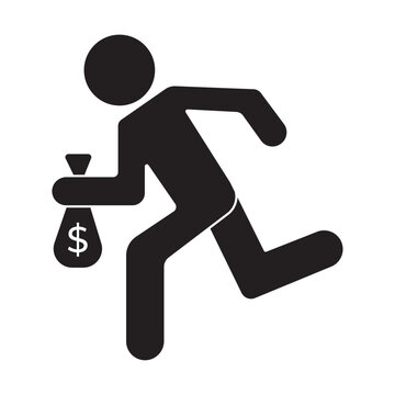 vector flat icon of money snatcher