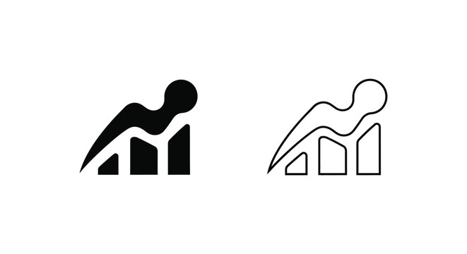 a person leaning forward over a bar graph Vector