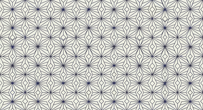 Seamless Geometric Pattern with Japanese Asanoha Style Elements