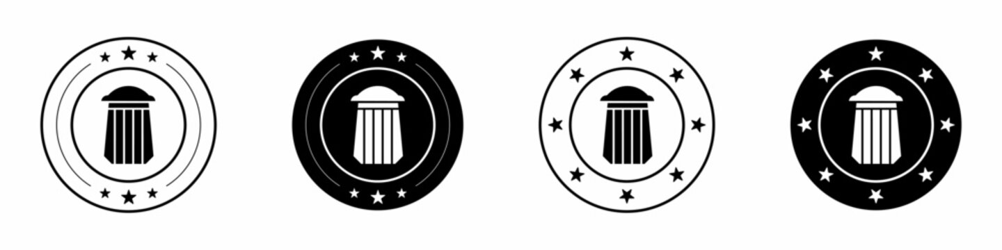 Trash bin icon template design. Trash flat design template for business. Stock vector.