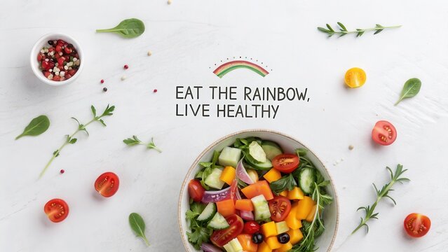 A Vibrant Rainbow Salad Bowl for Healthy Eating