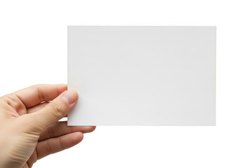 Obraz premium A hand holding a blank white card or note