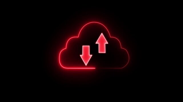 Animation  two up and down arrow neon glowing