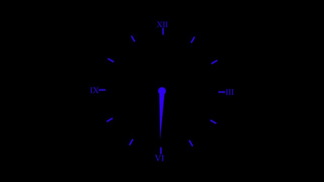 Analog and digital clock black background 4k video.abstract wall clock illustration background.