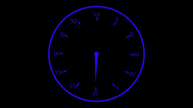 clock icon 24 hours day fast speed. Analog and digital clock black background 4k video. circle dial deadline countdown wall clock hours icon smooth effect sign symbol on black background .