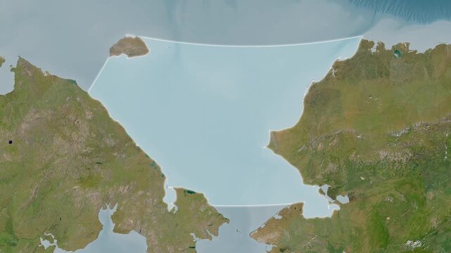 Chukchi Sea - Highlighted Geographic Boundaries on Natural Color Map