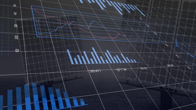Camera panning, 3D data layer rotating and morphing, bars rising, pies sliding to show trends