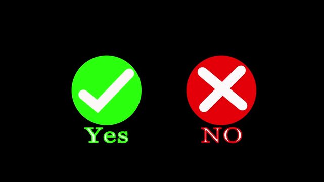 Yes and no choice buttons vector for user decision prompts. Yes and no icons for approval and rejection notifications. Choice buttons for interactive digital interfaces and app workflows.