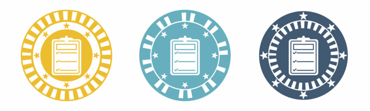 Checklist icon. Clipboard illustration label design. Design for business. Vector illustration.