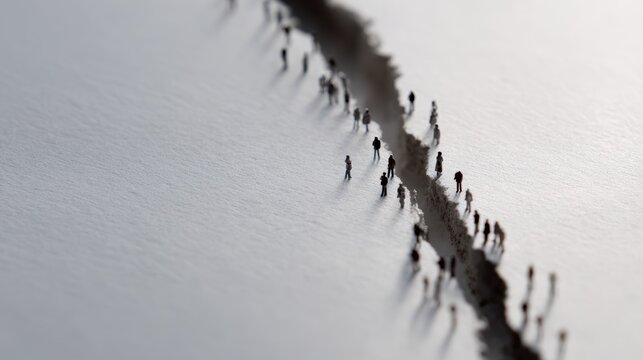 society breaking concept people separated by economic barriers