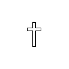 Obraz premium A simple black outline of a christian cross Vector