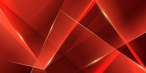 Abstract background design modern red and gold geometric elements vector illustration