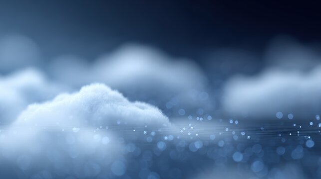 Cloud computing concept with digital cloud icons over technology background