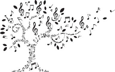 Music tree with musical notes, vector © Soriyea