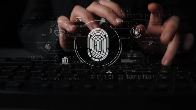 Biometric fingerprint identification and cybersecurity system ensuring secure access, identity verification, cloud data protection, and digital safety Marrow