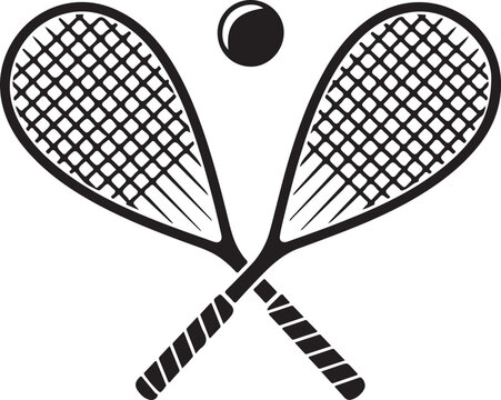 Racquetball bats crossed
