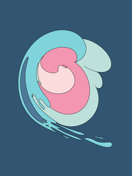 Vector Illustration of Distortion Shapes on Abstract Splash of Paint. Digital Data Splash of Spherical Point. Futuristic Artistic Glitch Element with Galaxy Colors against Dark Blue Background