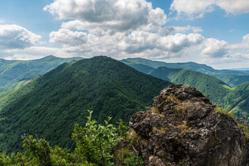 Hills of Krivanska Mala Fatra mountains from Sokolie hill above Vratna valley in Slovakia © honza28683